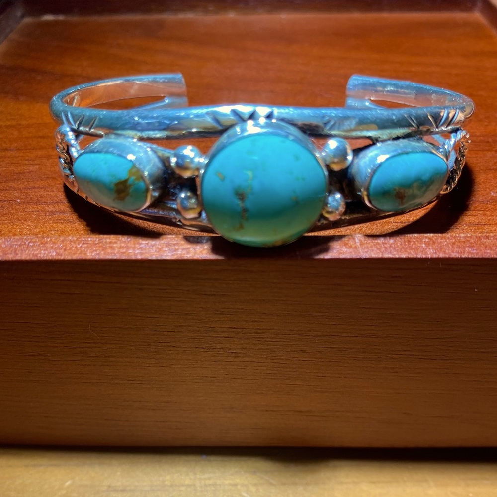 Turquoise and Silver Cuff